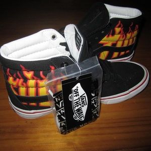 Vans High Top Sneakers Flames Thrasher Suede